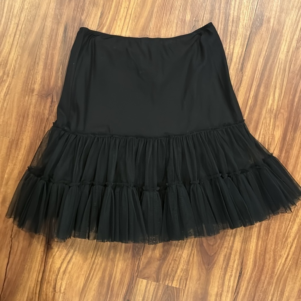 Anthropologie Eloise Skirt Small Black Tulle Tutu Crenoline Midi Mini Balletcore - Picture 3 of 6